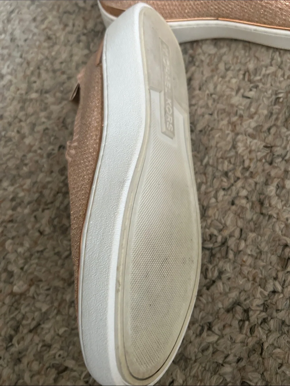 Slip-On Knit Sneakers in Rose Gold
